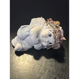 Mini Dreamsicles Figurine 1994 Cherub Laying Down Blue Blanket Signed Dated VTG
